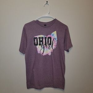 Ohio girl Gildan Small maroon tee shirt.